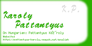 karoly pattantyus business card